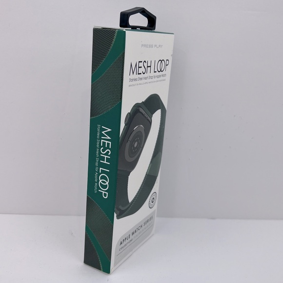 PRESS PLAY MESH MAGNETIC LOOP STAINLESS STEEL MESH STRAP FOR APPLE WATCH, GREEN - Picture 2 of 11